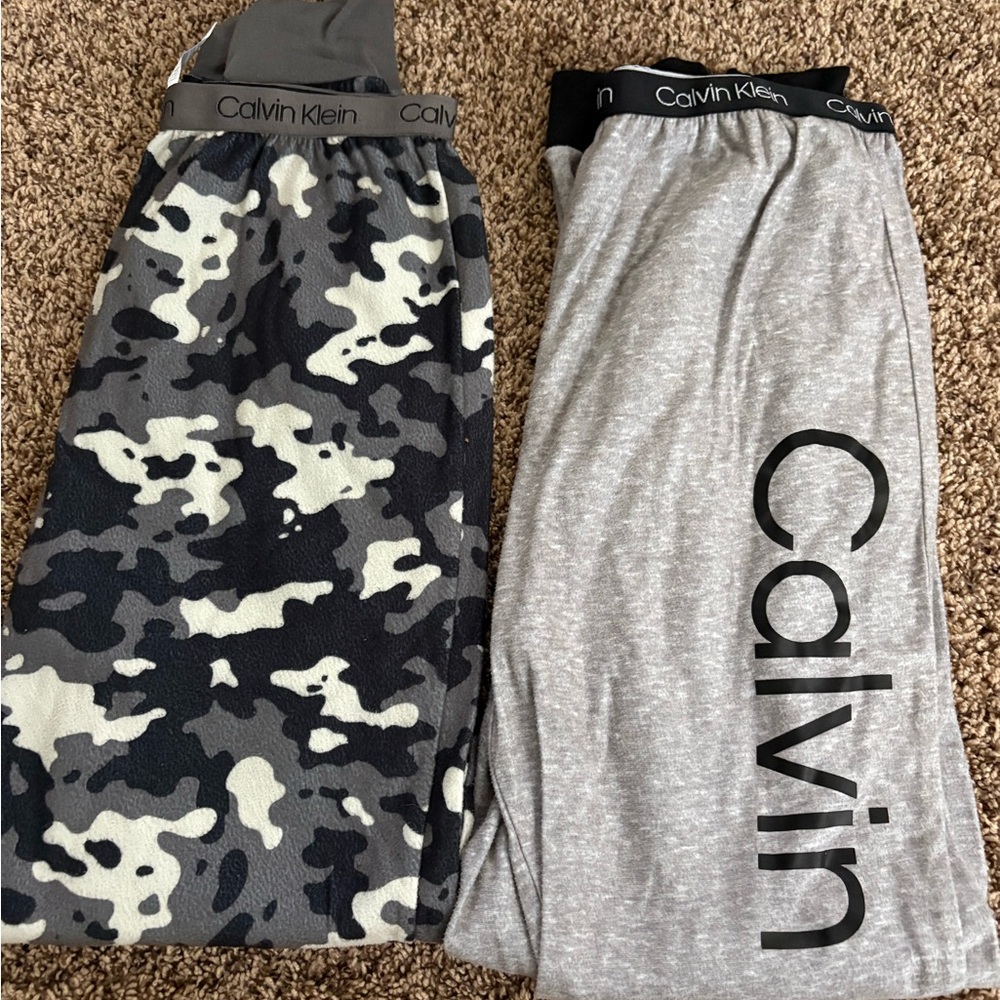 Calvin Klein Kids' Camouflage and Gray pajama pants L